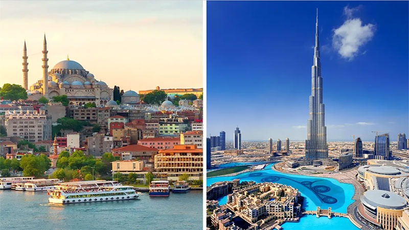 مقایسه هزینه سفر به دبی و ترکیه